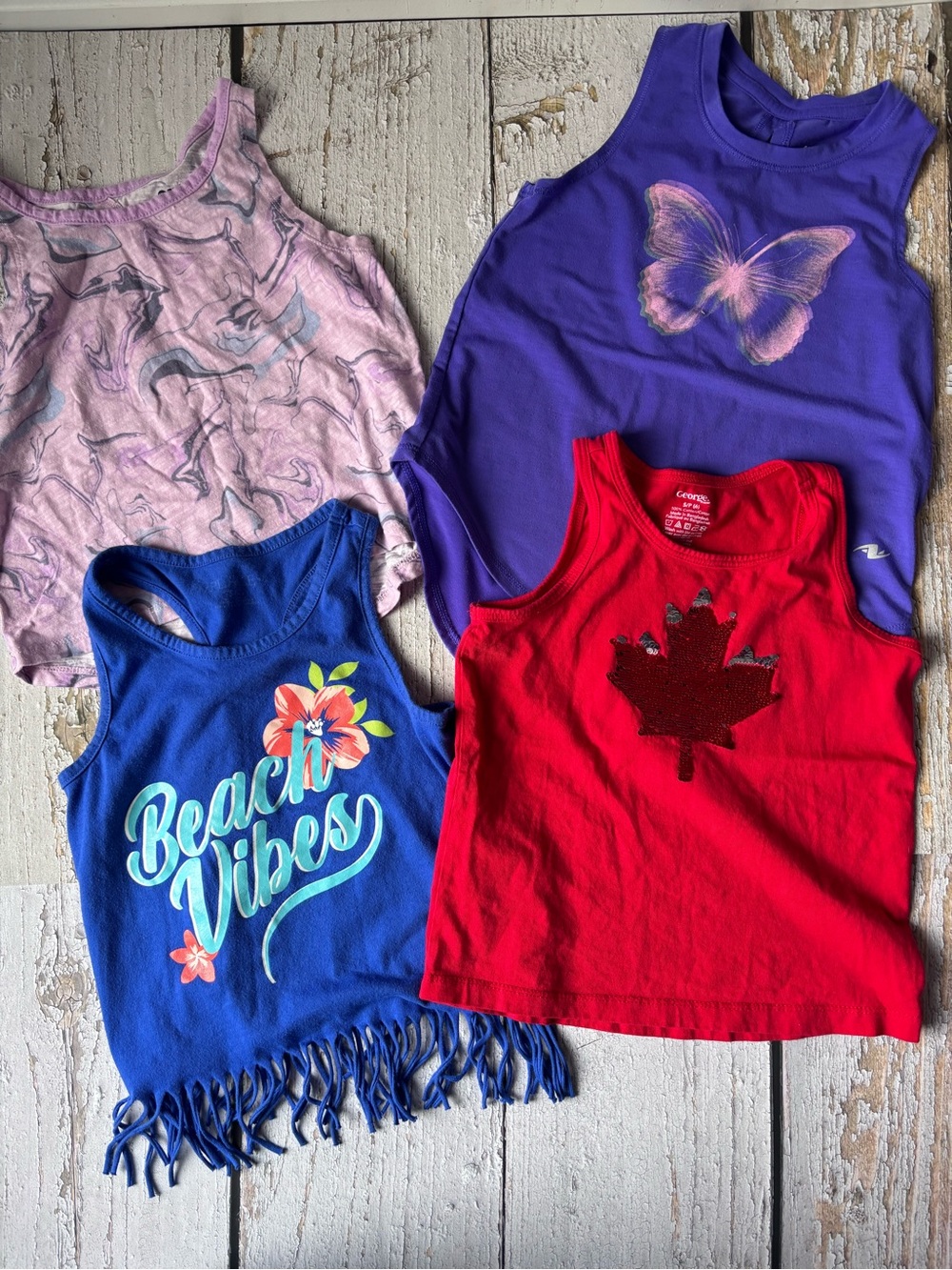 Bundle of Girls Tank Tops Blue, Purple, Red Size Small